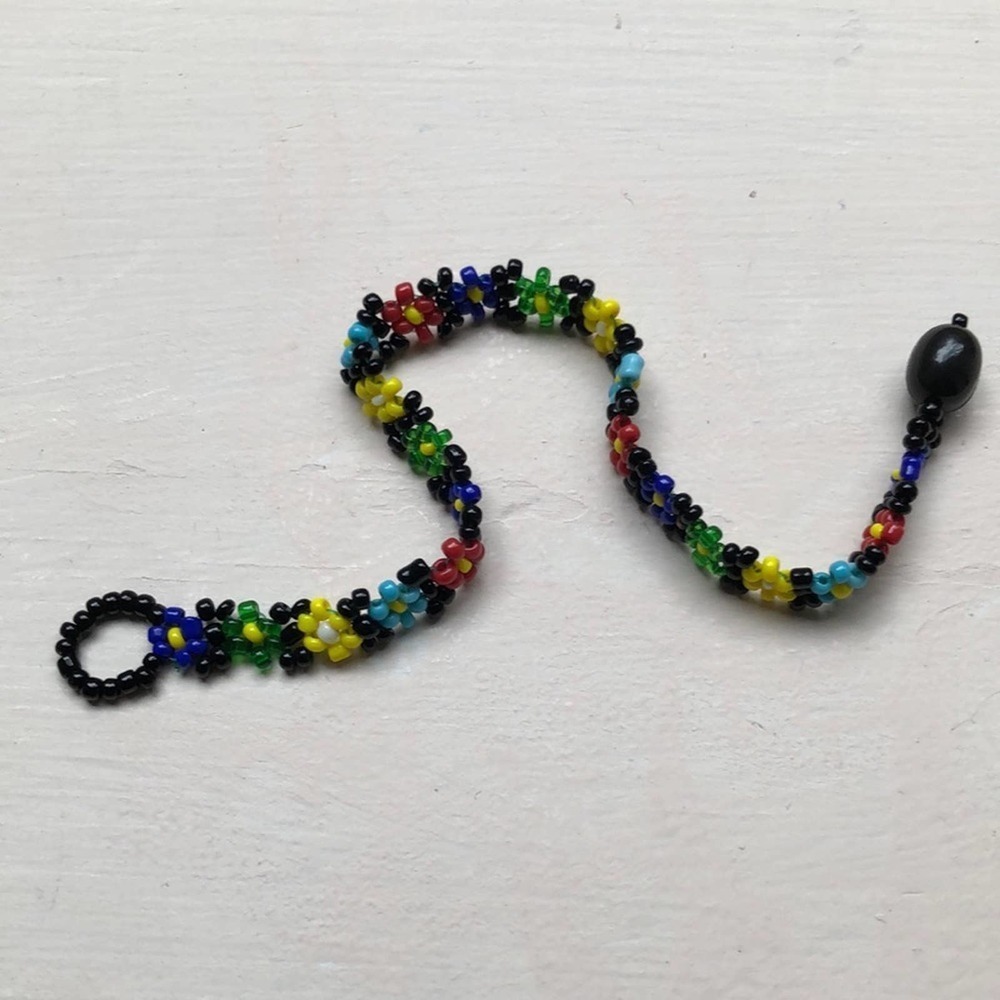 Beaded Flower Multicolor Bead Bracelet